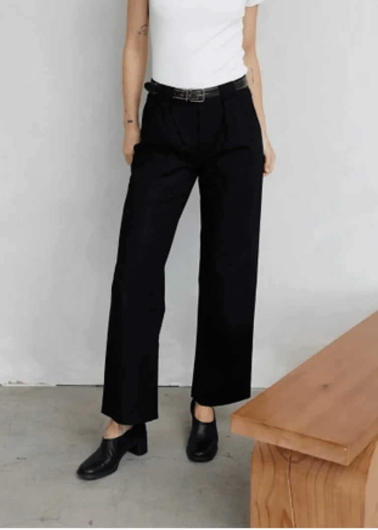 Pantalon en Lin Noir Margaret Mod Ref SOLDE - Vente finale