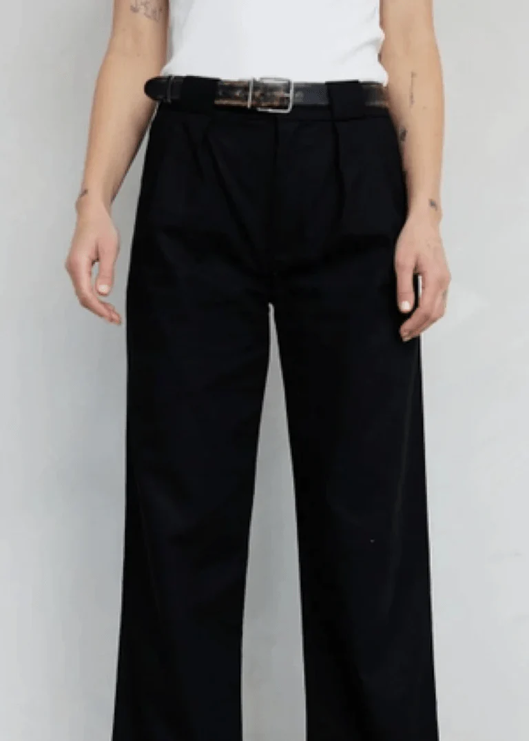 Pantalon en Lin Noir Margaret Mod Ref SOLDE - Vente finale - Image 3