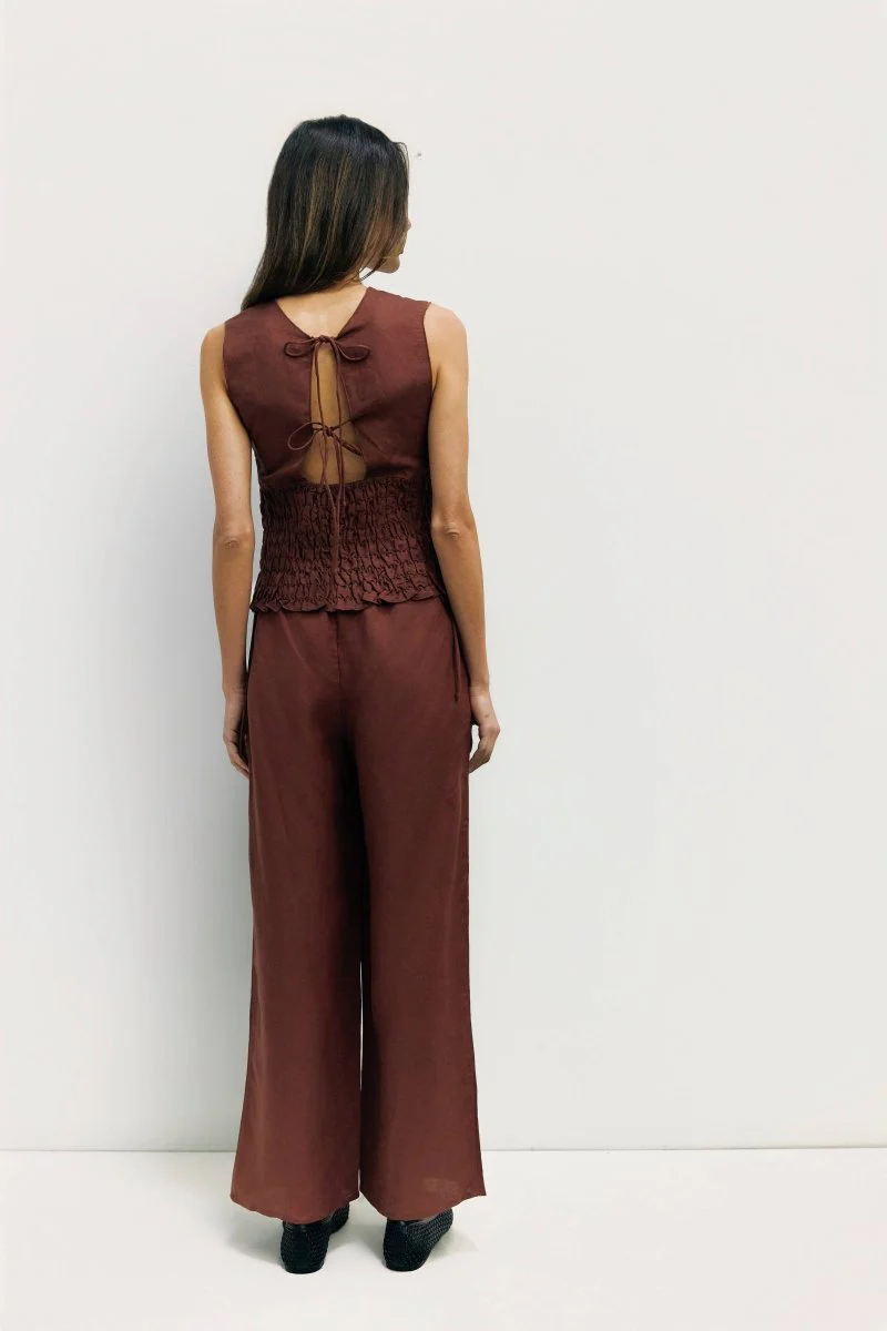 Pantalon en Lin Maven Brun All Row - Image 2