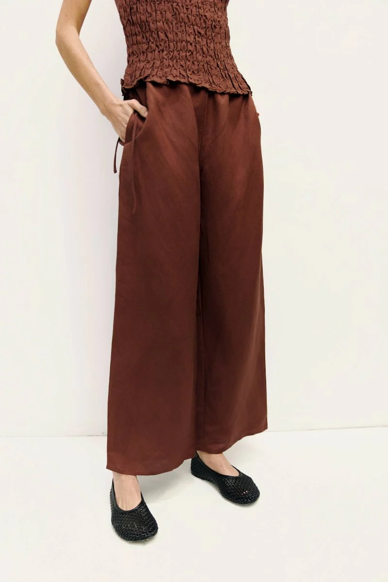 Pantalon en Lin Maven Brun All Row - Image 3