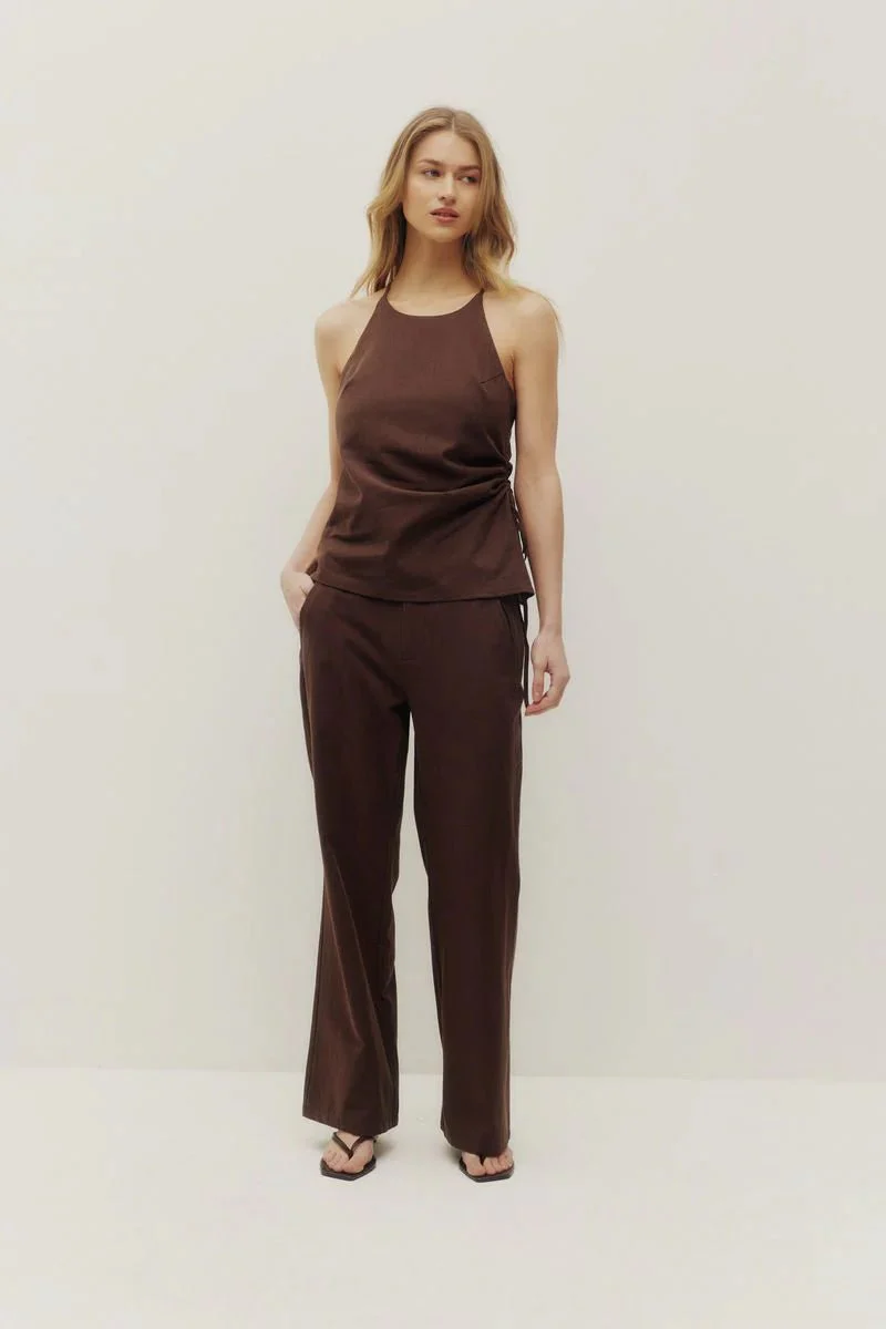 Pantalon en Lin Rosie Cacao Kuwalla - Image 5