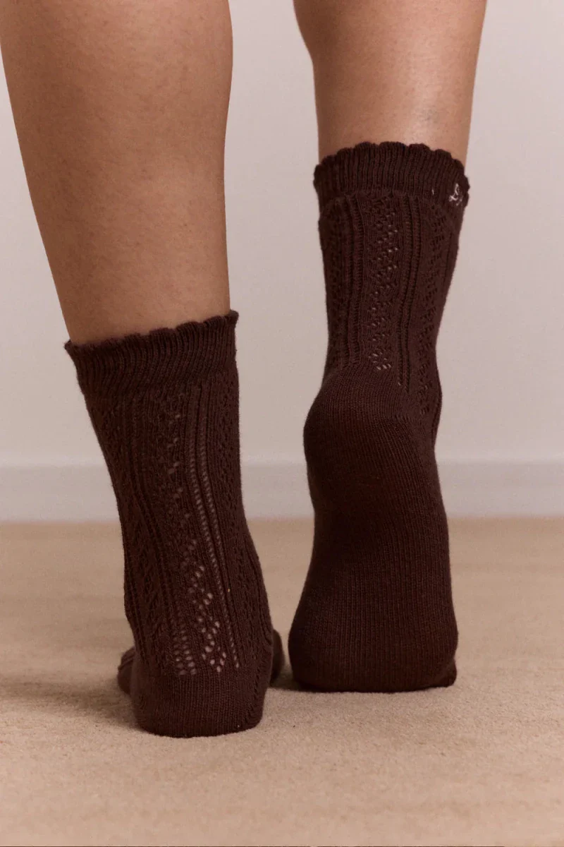 Paquet de 2 Paires de Chaussettes Pointelle Choc et Mauve Damson Madder