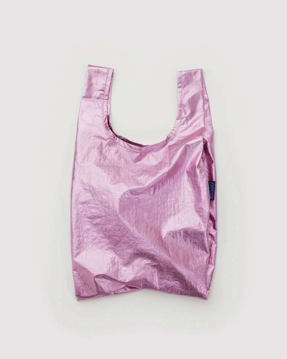 Petit Sac Réutilisable Baggu Métallique Blush
