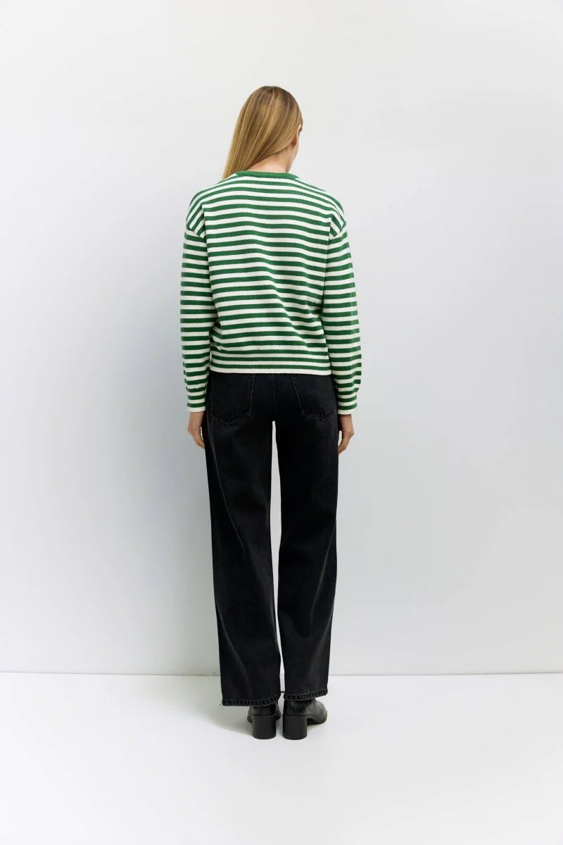 Pull Kinsley Rayures Vertes et Ivoires All Row - Image 4