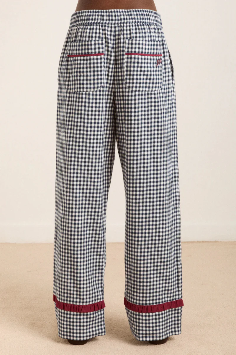 Pyjama 2 pièces Antonia Damson Madder Gingham Marine SOLDE - Vente Finale - Image 10