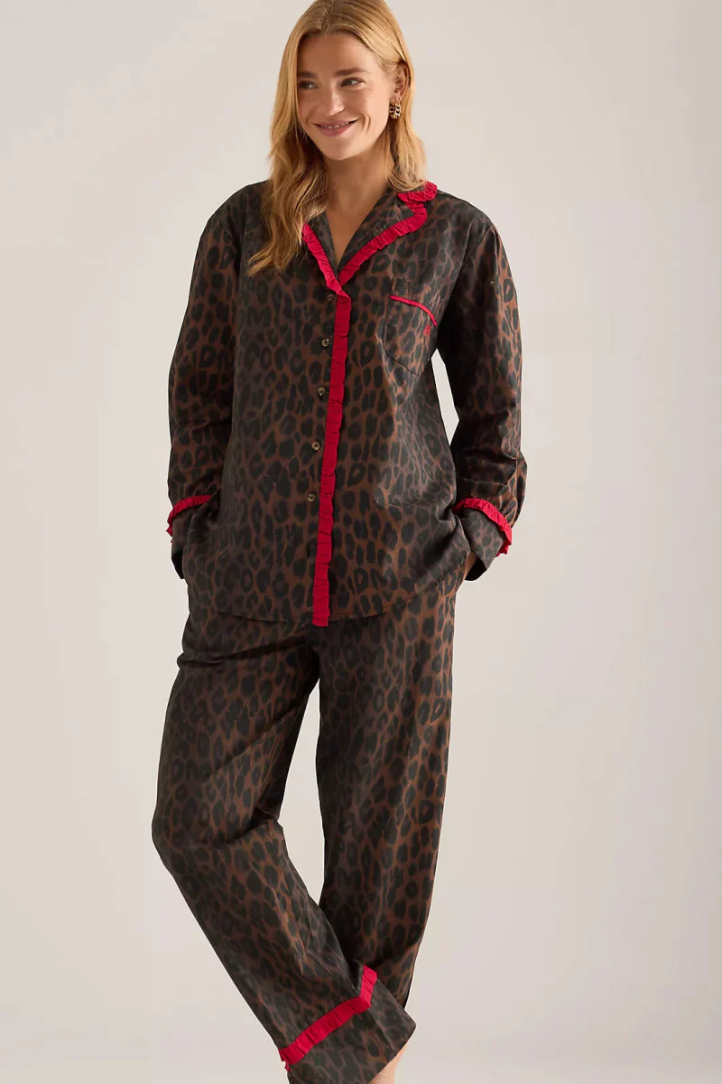 Pyjama 2 pièces Antonia Damson Madder Léopard SOLDE - Vente Finale - Image 3