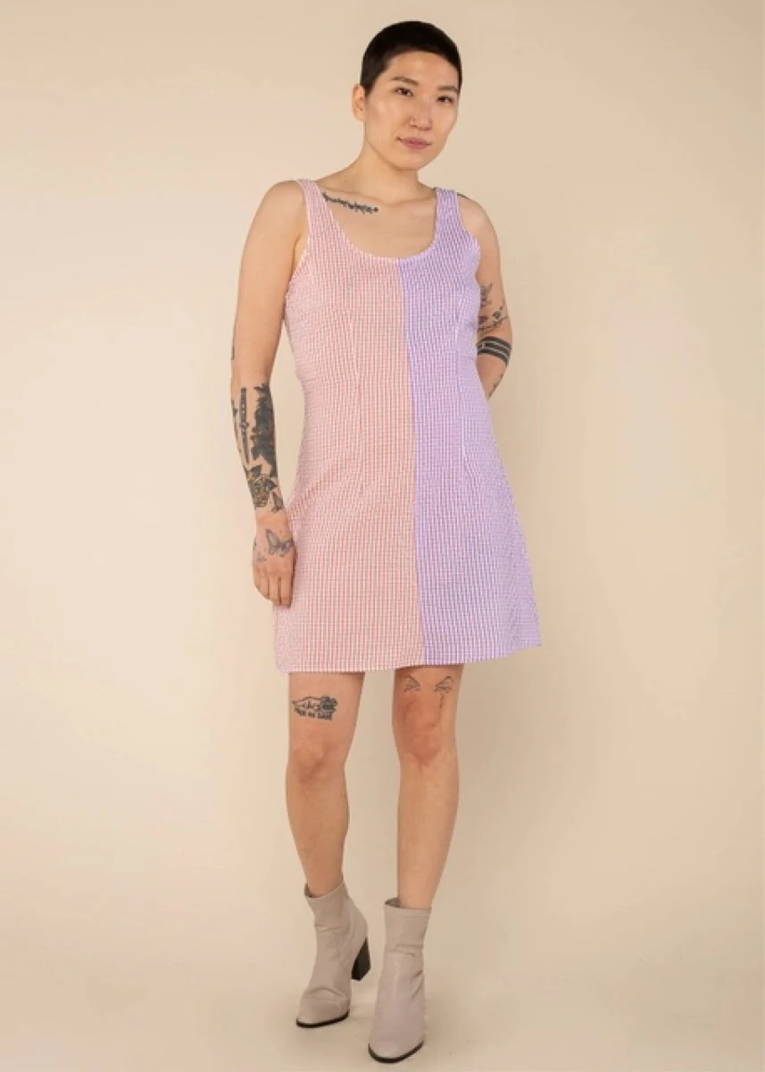 Robe Cory Gingham NLT Rose et Lavande SOLDE - Vente Finale - Image 3