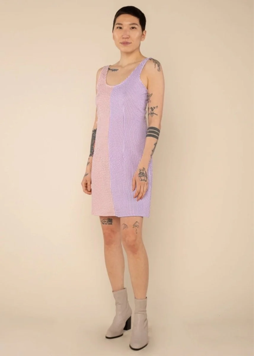 Robe Cory Gingham NLT Rose et Lavande SOLDE - Vente Finale - Image 4