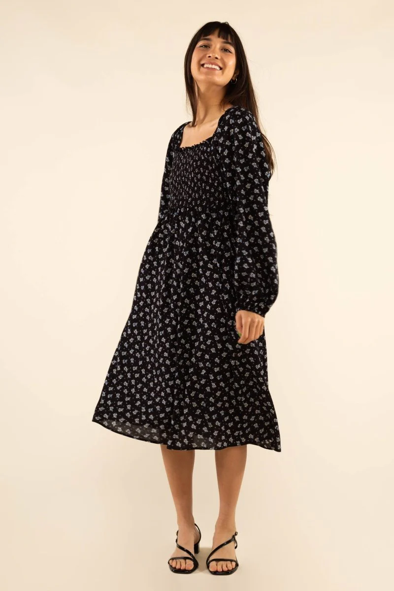 Robe Dawn Noire Ditsy Floral NLT SOLDE - Vente finale - Image 3