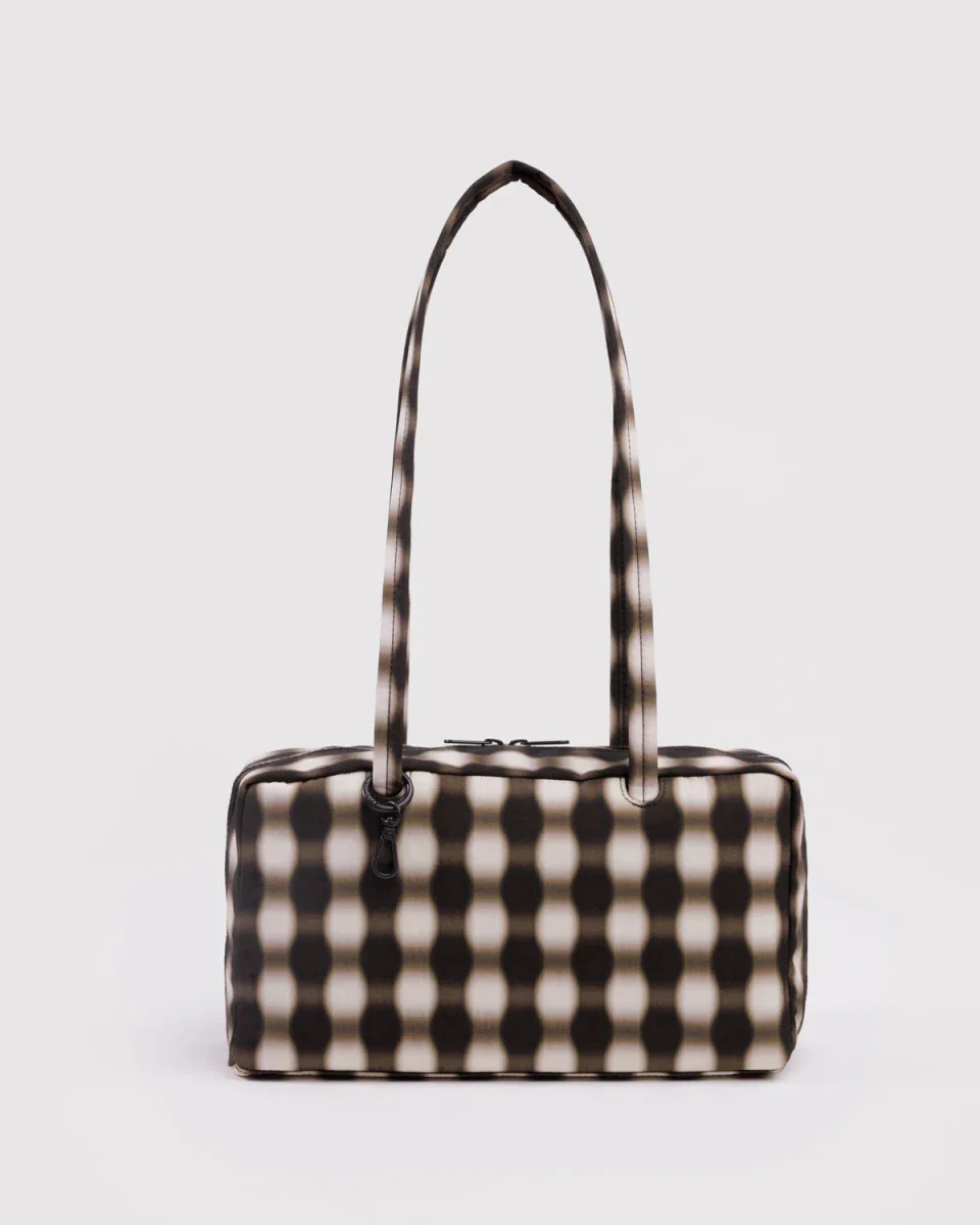 Sac Bowler Baggu Blurred Gingham Brown