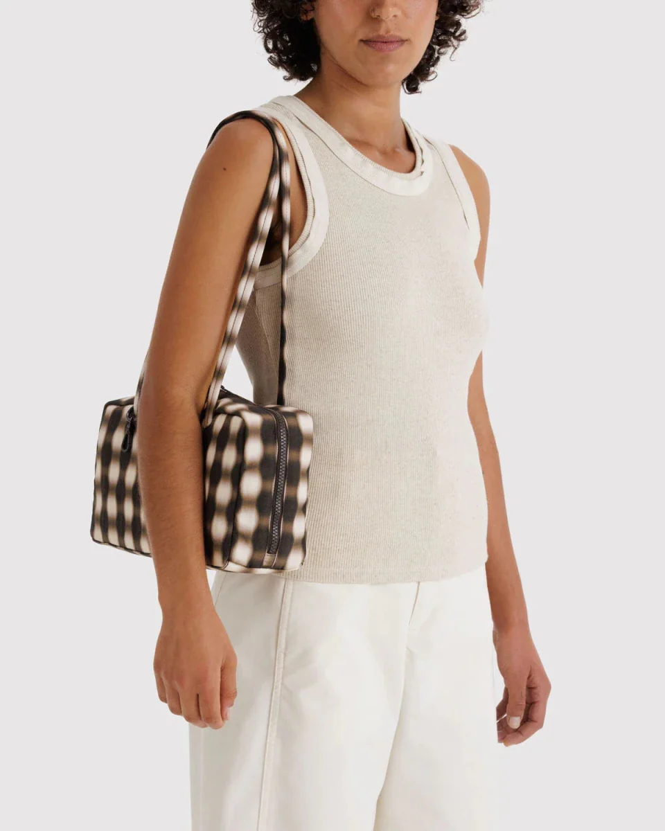 Sac Bowler Baggu Blurred Gingham Brown - Image 2