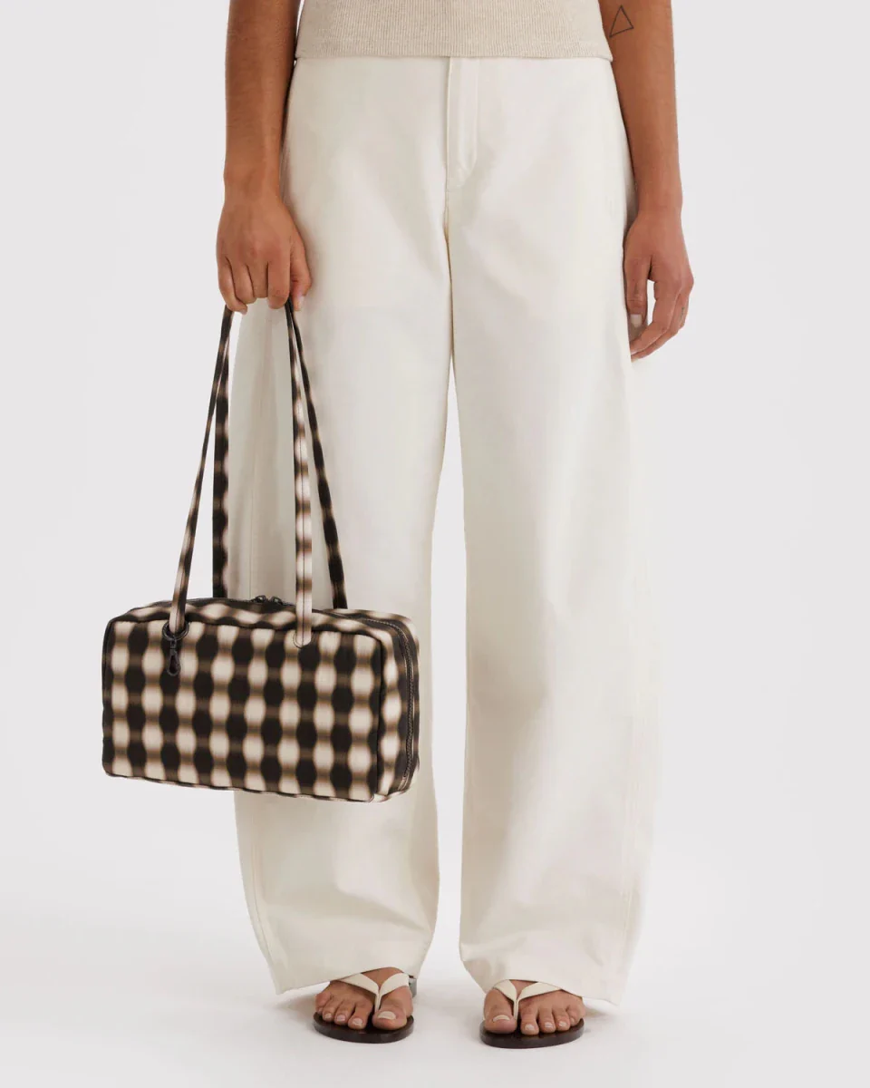 Sac Bowler Baggu Blurred Gingham Brown - Image 3