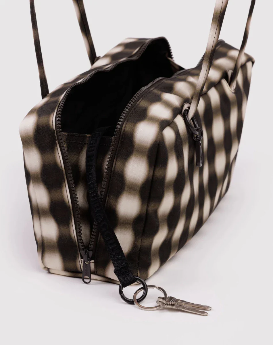 Sac Bowler Baggu Blurred Gingham Brown - Image 4