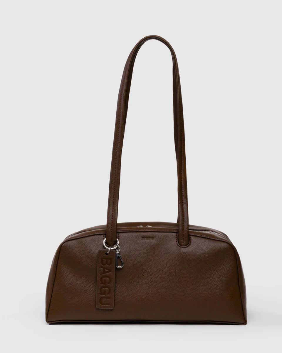 Sac Bowler Cuir Recyclé Baggu Brun SOLDE - Vente Finale