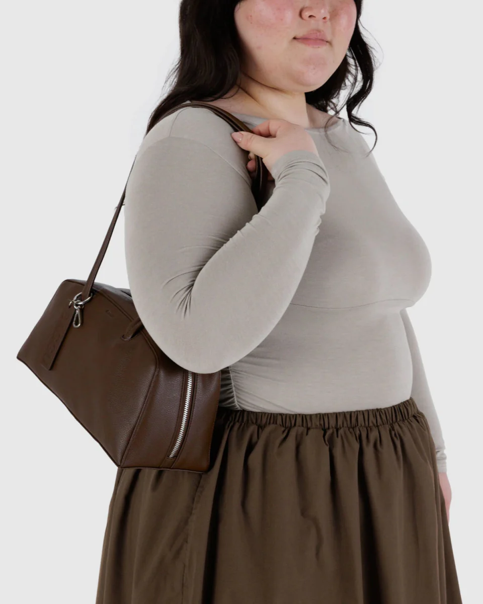 Sac Bowler Cuir Recyclé Baggu Brun SOLDE - Vente Finale - Image 2