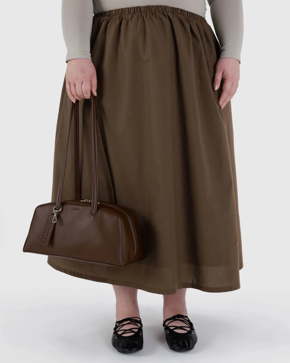 Sac Bowler Cuir Recyclé Baggu Brun SOLDE - Vente Finale - Image 3