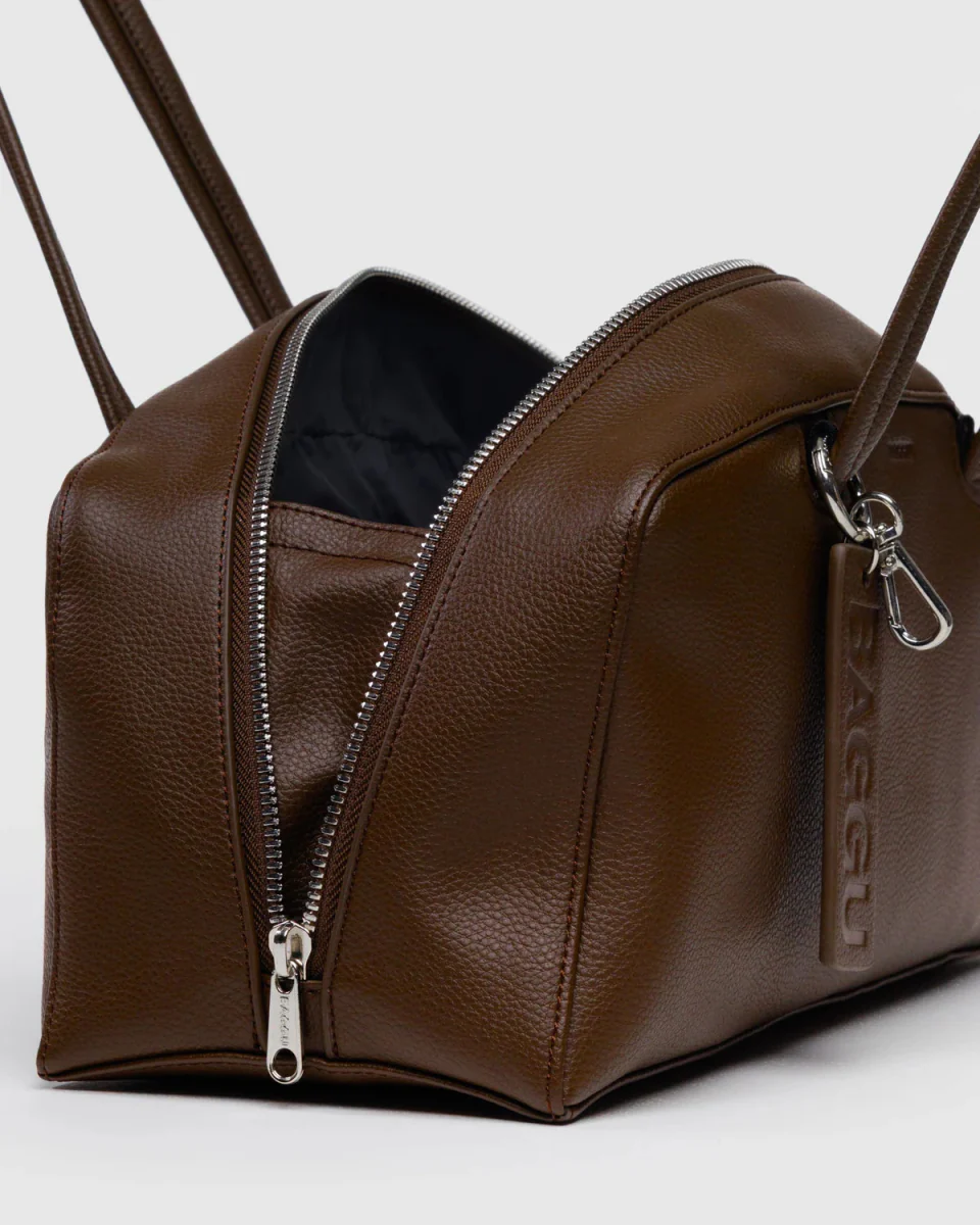 Sac Bowler Cuir Recyclé Baggu Brun SOLDE - Vente Finale - Image 4