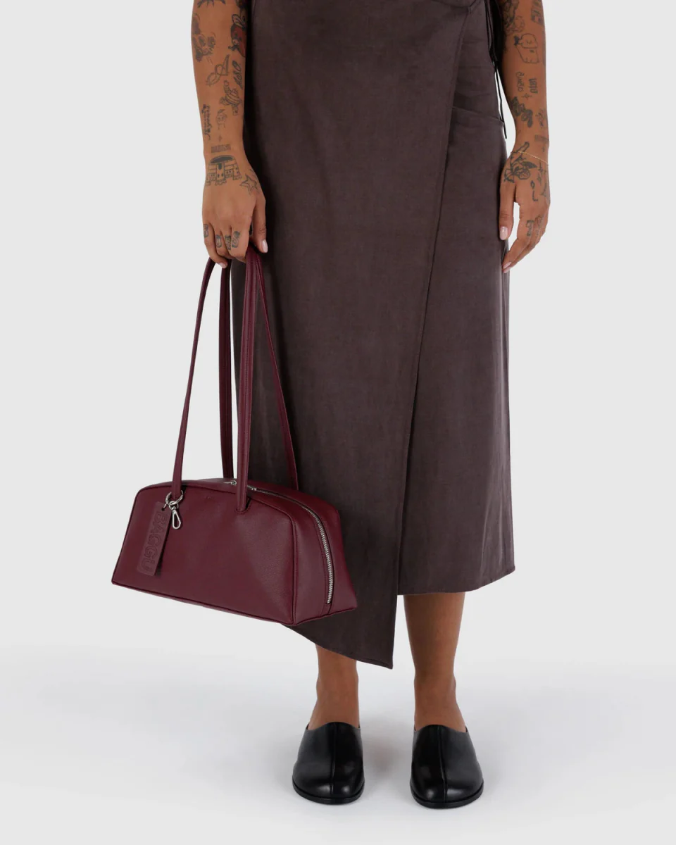 Sac Bowler Cuir Recyclé Baggu Mahogany SOLDE - Vente Finale - Image 3
