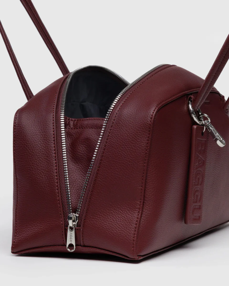 Sac Bowler Cuir Recyclé Baggu Mahogany SOLDE - Vente Finale - Image 4