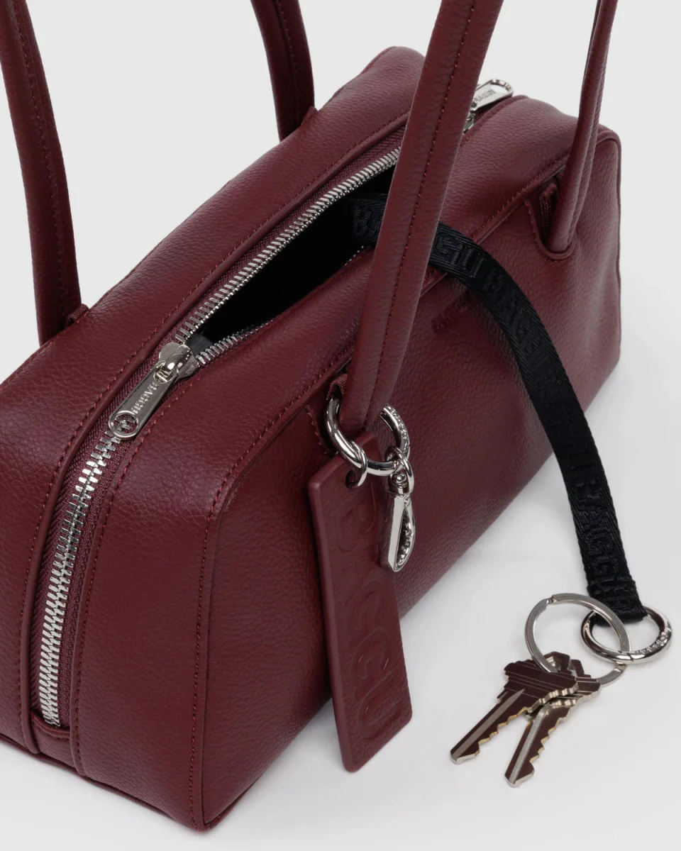 Sac Bowler Cuir Recyclé Baggu Mahogany SOLDE - Vente Finale - Image 5