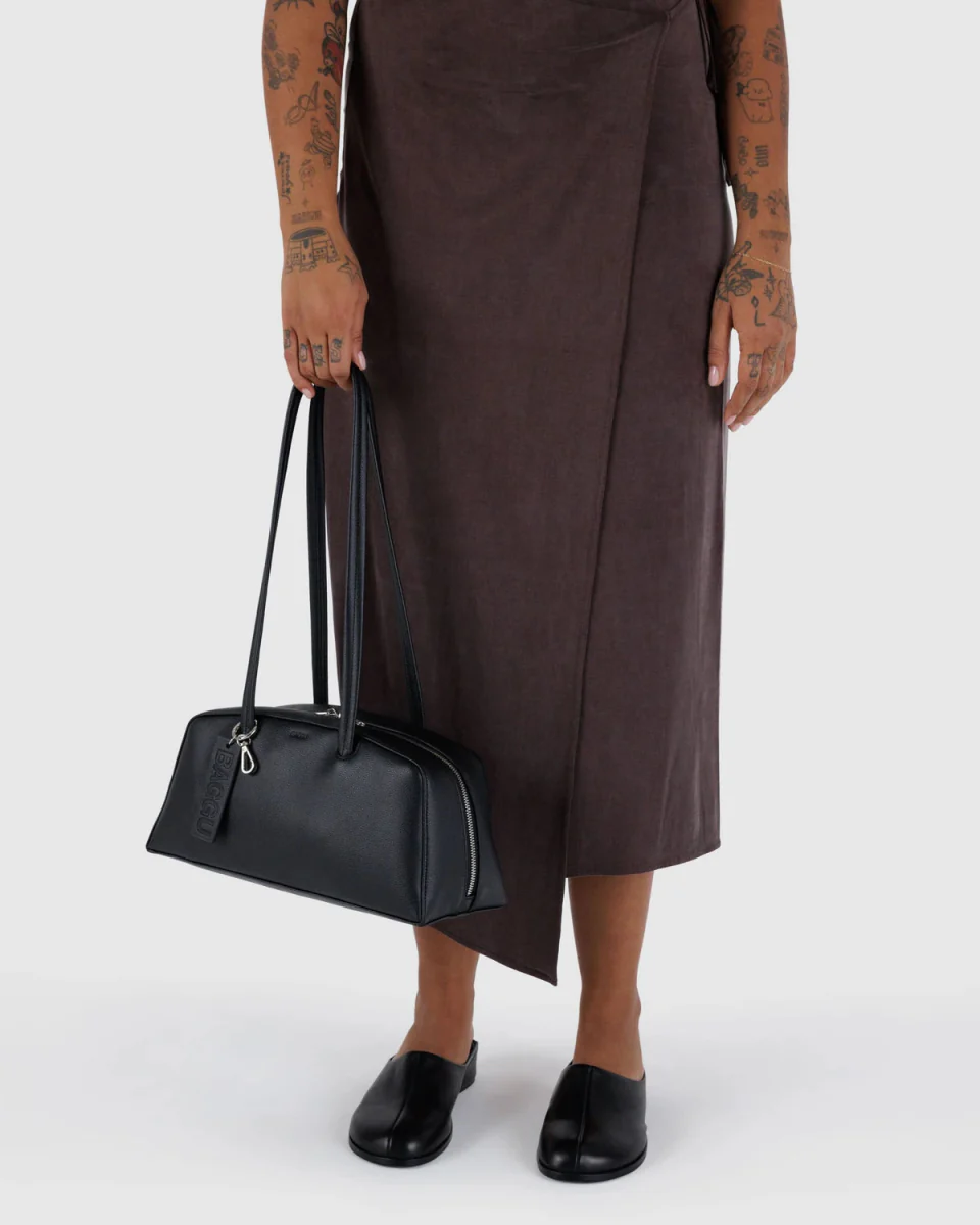 Sac Bowler Cuir Recyclé Baggu Noir SOLDE - Vente Finale - Image 3