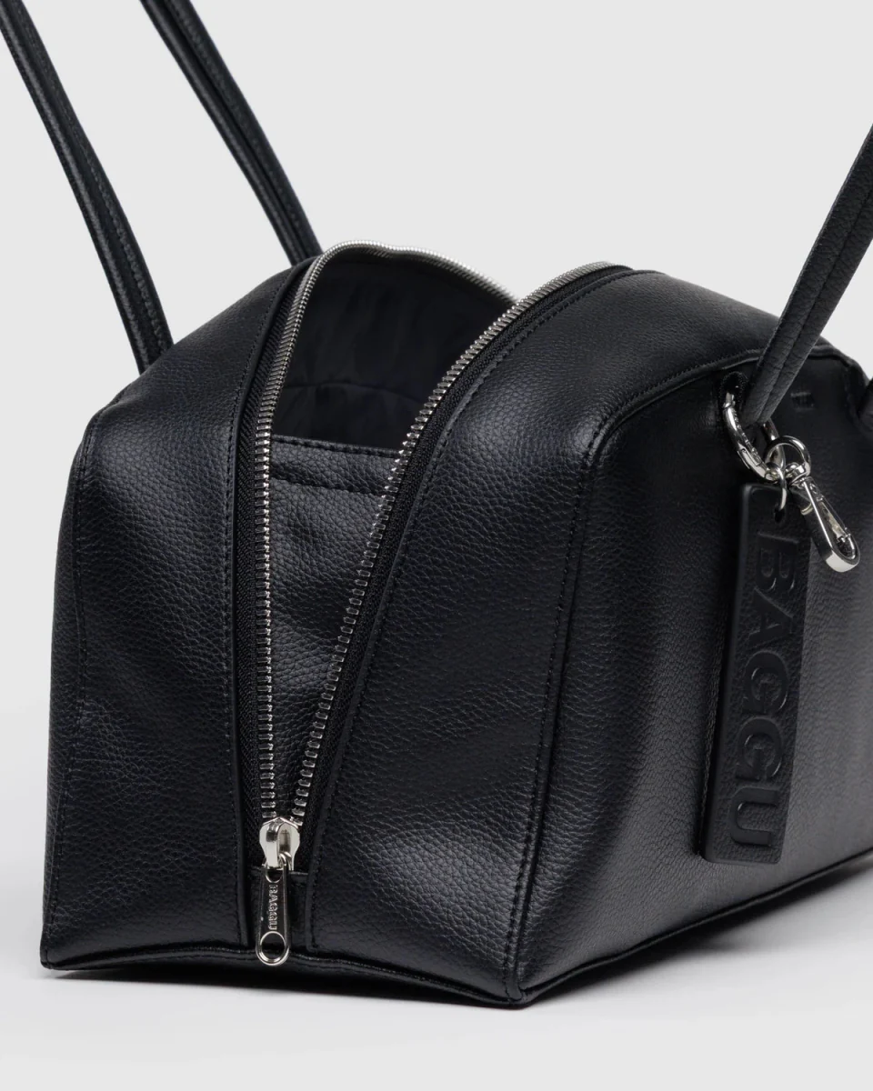 Sac Bowler Cuir Recyclé Baggu Noir SOLDE - Vente Finale - Image 4
