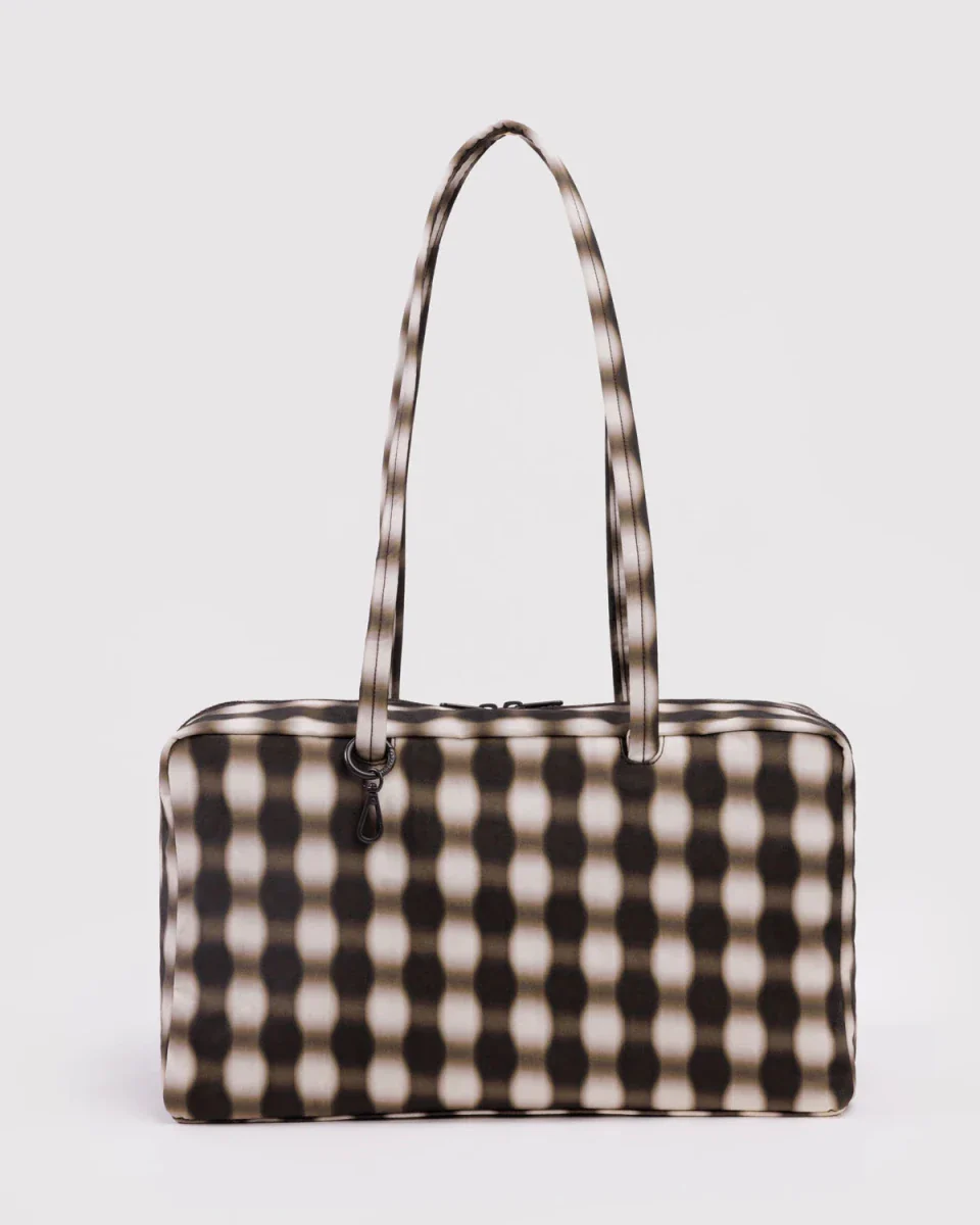 Sac Bowler Medium Baggu Blurred Gingham Brown