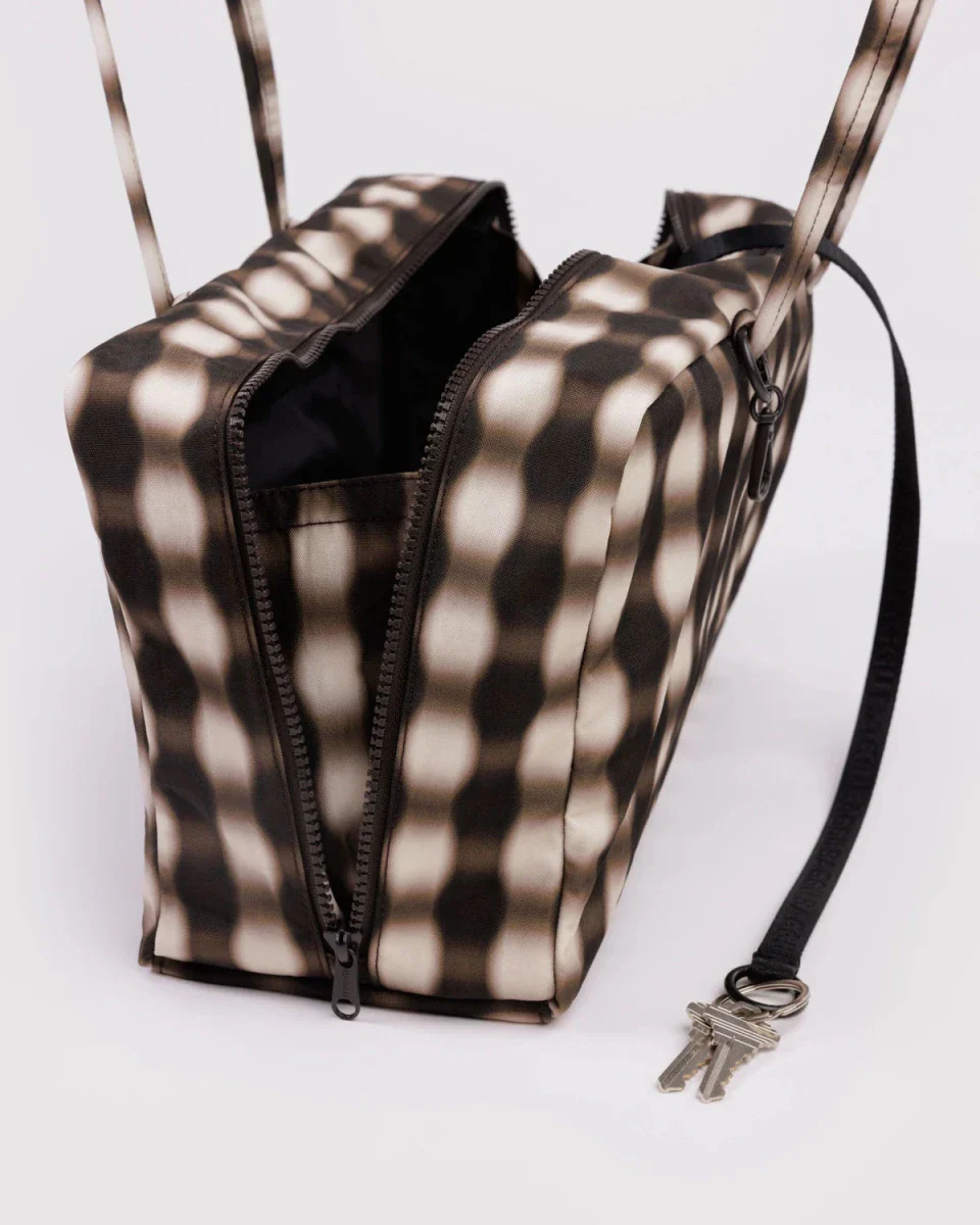 Sac Bowler Medium Baggu Blurred Gingham Brown - Image 4