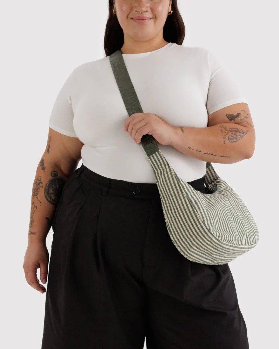 Sac Croissant Medium Baggu Sage Stripe - Image 2