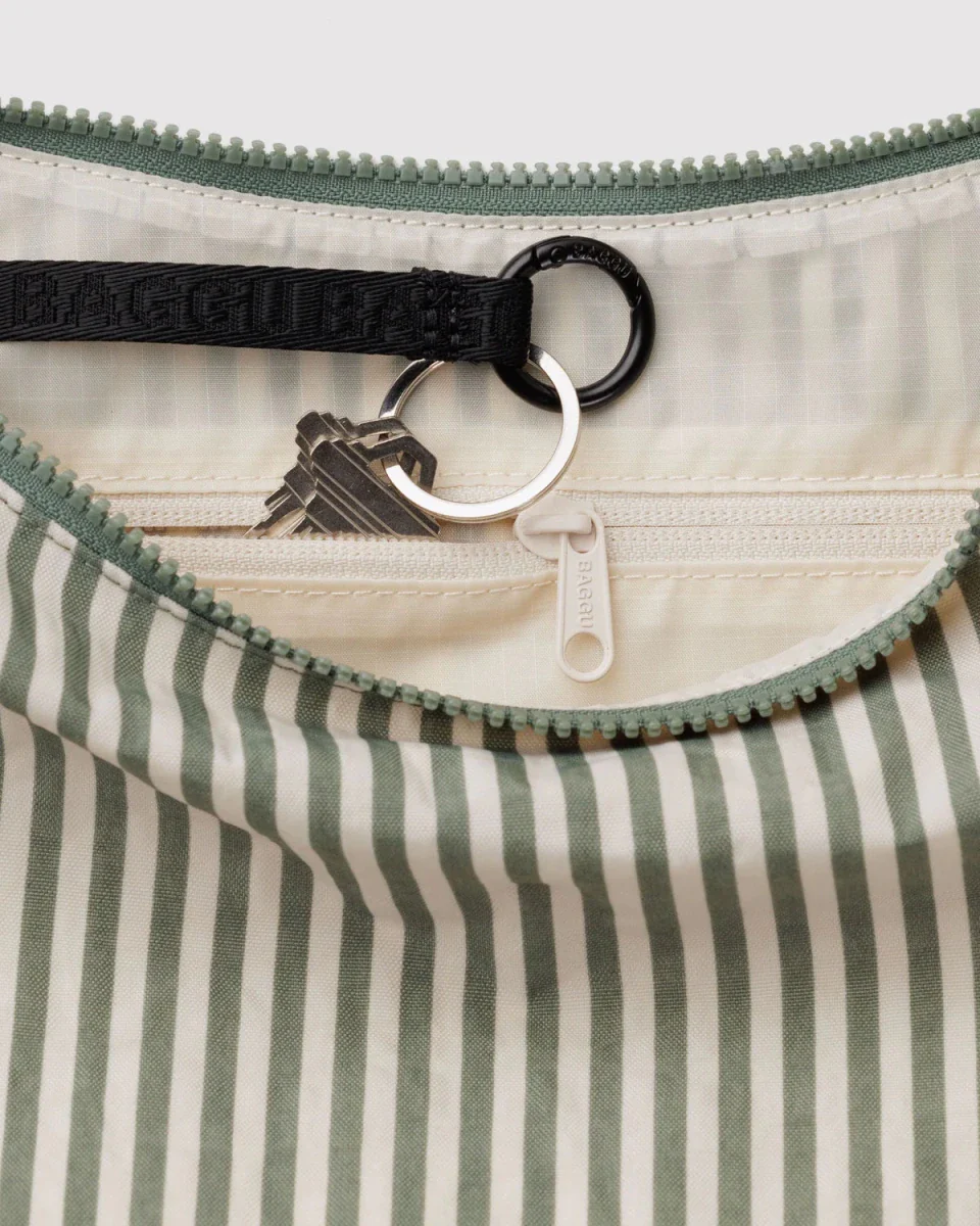 Sac Croissant Medium Baggu Sage Stripe - Image 3
