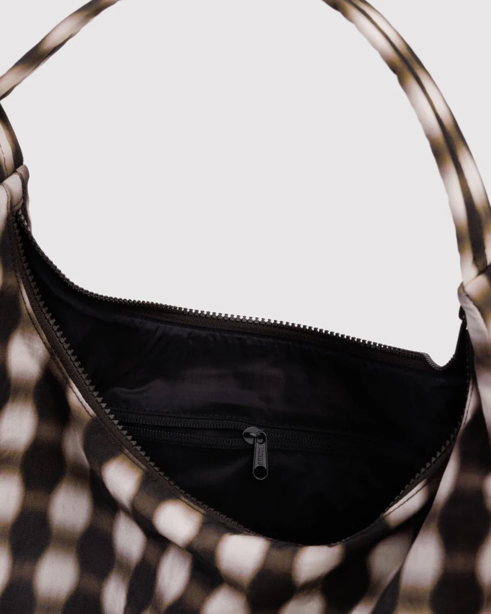 Sac d'Épaule Nylon Baggu Blurred Gingham Brown - Image 4