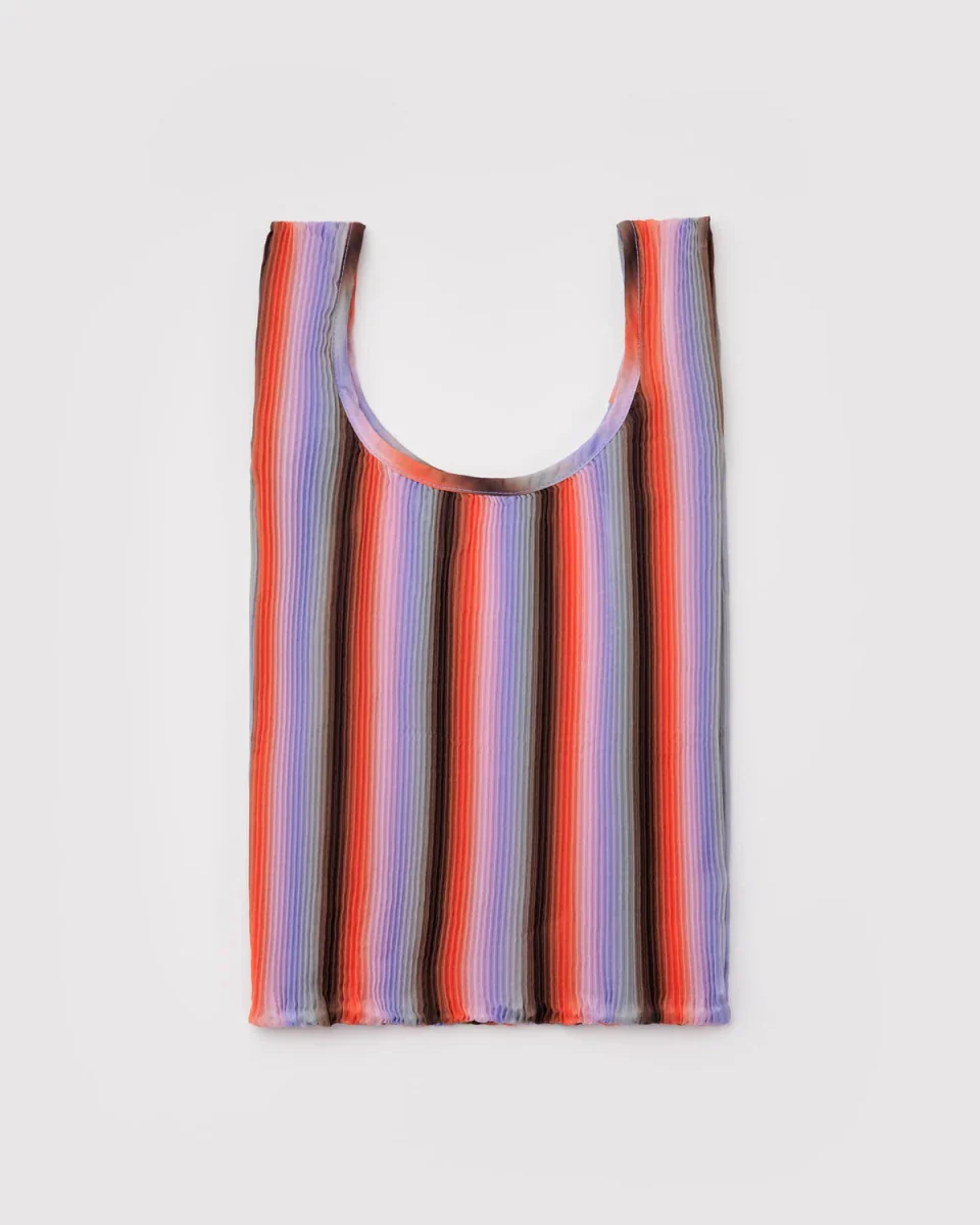 Sac Réutilisable Plissé Baggu Gradient Stripe Poppy & Lilac - Image 3