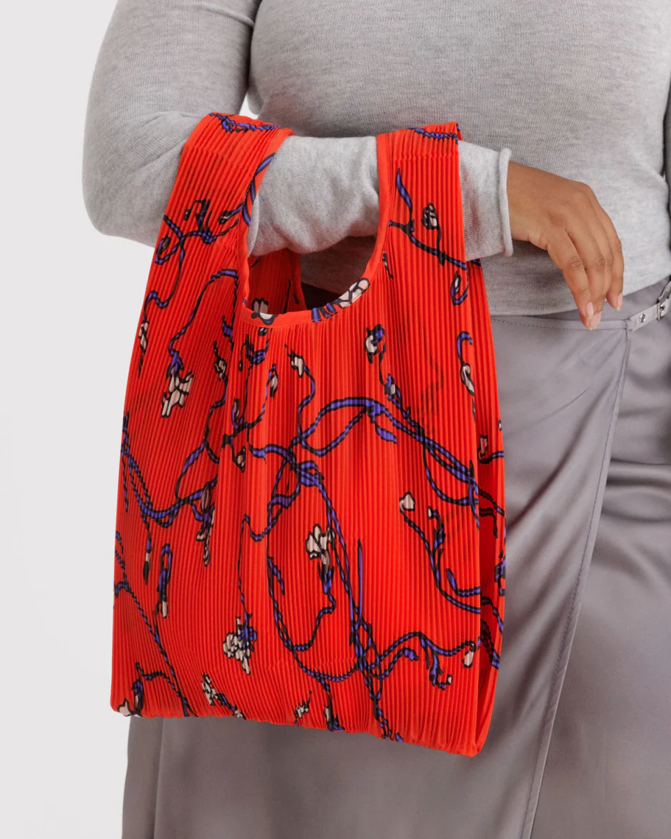 Sac Réutilisable Plissé Baggu Red Snapdragon SOLDE - Vente Finale - Image 2