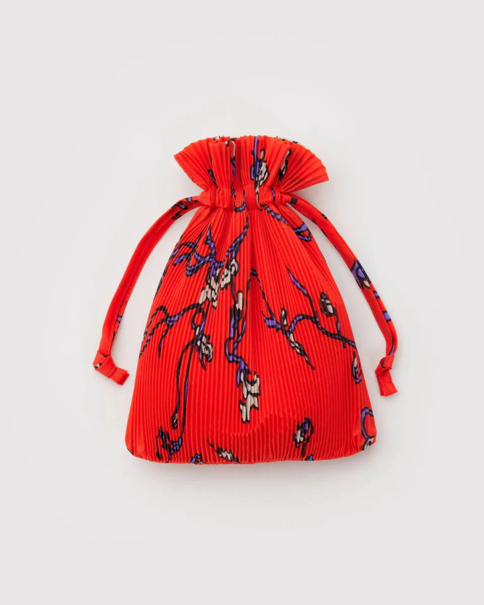 Sac Réutilisable Plissé Baggu Red Snapdragon SOLDE - Vente Finale - Image 3