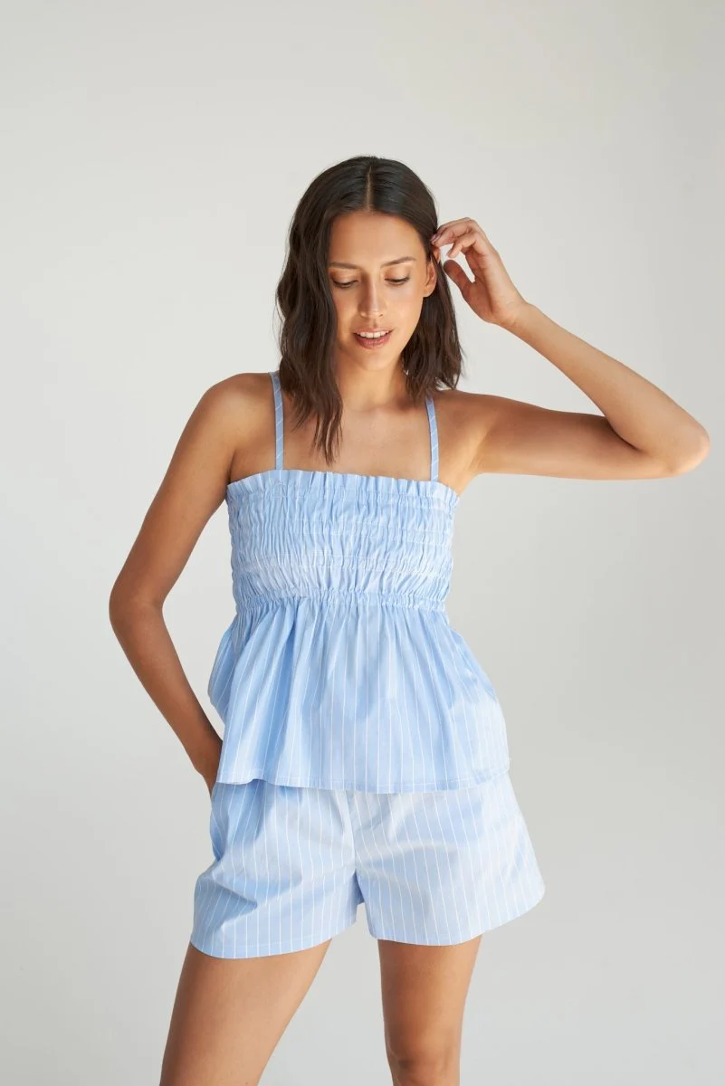 Short Audrey Rayures Bleues Dailystory