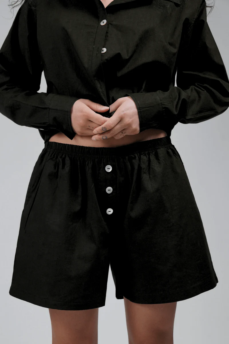 Short Noir Poplin Wildflo