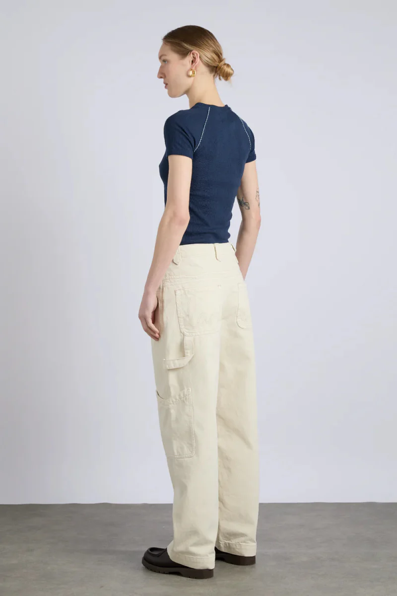 T-shirt Aster Pointelle Marine Damson Madder SOLDE - Vente Finale - Image 10
