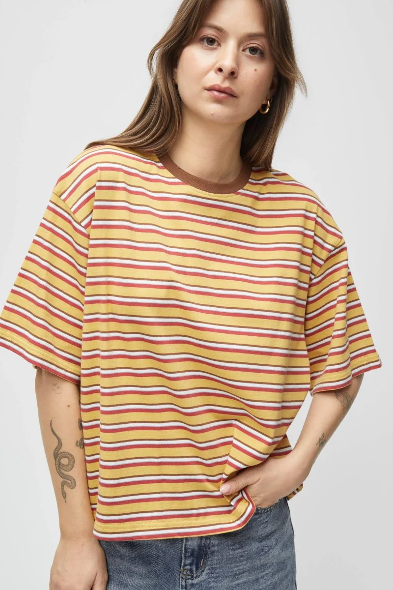 T-Shirt Avery Rayures Jaunes All Row