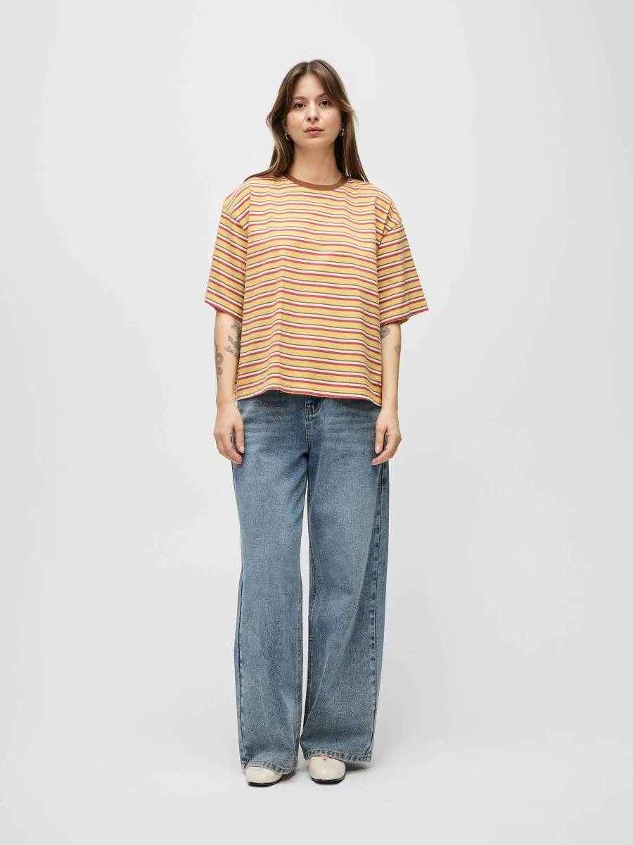 T-Shirt Avery Rayures Jaunes All Row - Image 2
