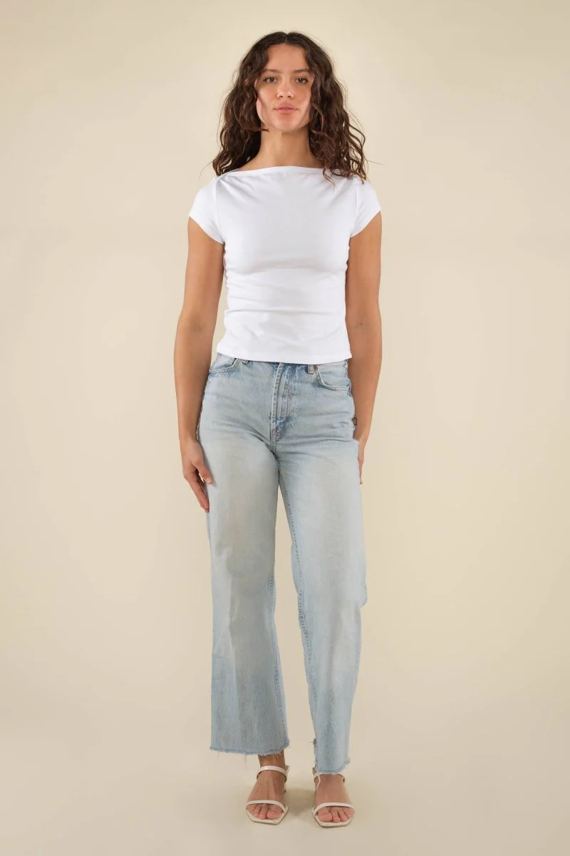 T-Shirt Brisa Boat Neck Blanc NLT - SOLDE - Vente Finale - Image 2
