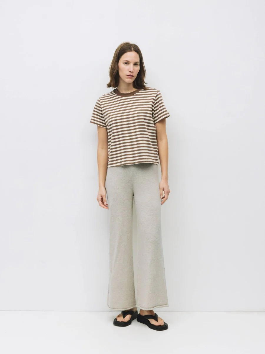 T-Shirt Rayé Cooper Brun et Blanc All Row
