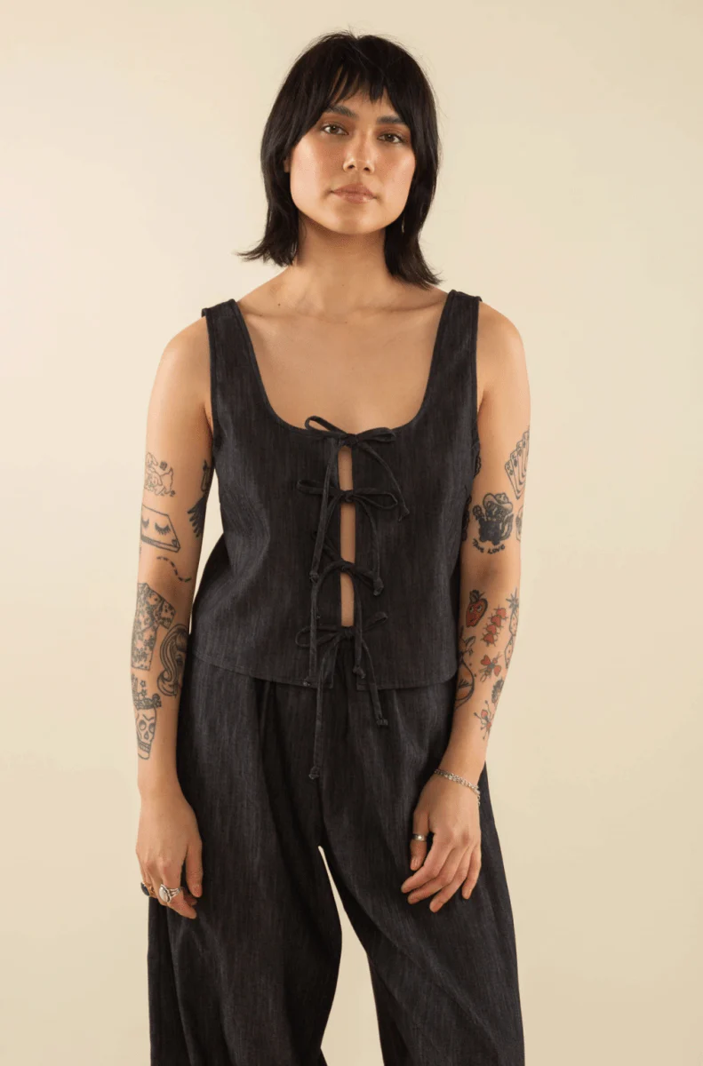 Veste Noeuds Denim Noir NLT